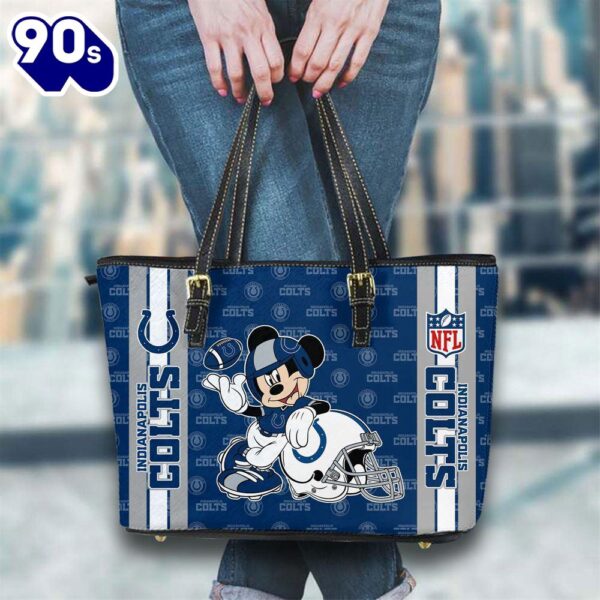 Indianapolis Colts NFL Mickey Women Leather Tote Bag