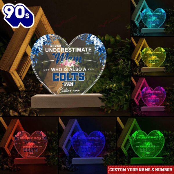 Indianapolis Colts NFL Personalized 3D Led Light Gift For Mom  – Christmas Night Light