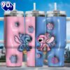 Inflated 3D Stitch Cartoon Custom Stanley Quencher 40oz Stainless Steel Tumbler With