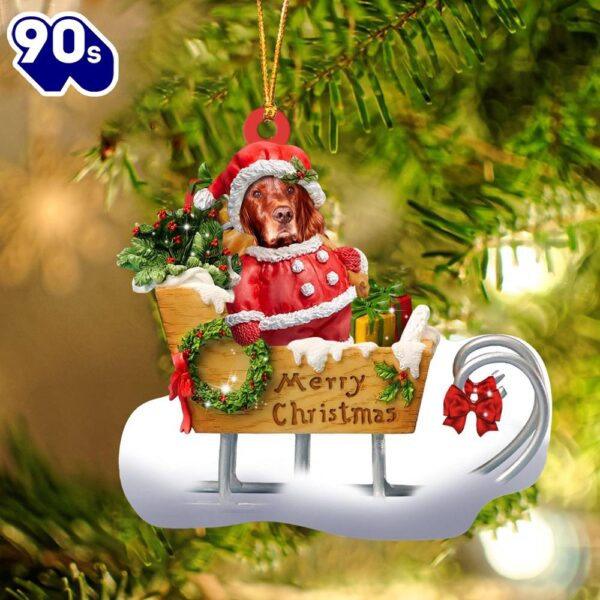 Irish Setter Merry Christmas Ornament, Gift For Christmas