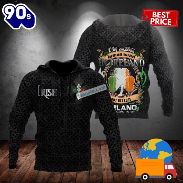 Irish St Patrick Day Black 3D Zip Up Hoodie 2025