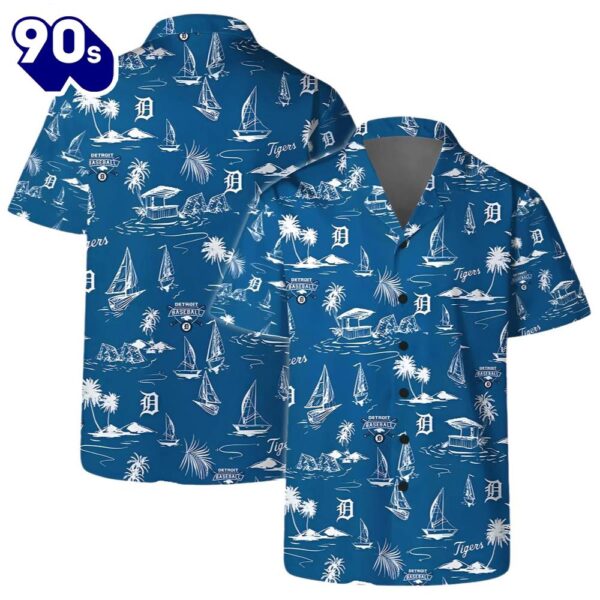 Island Breeze Detroit Tigers Hawaiian Button Up Shirts