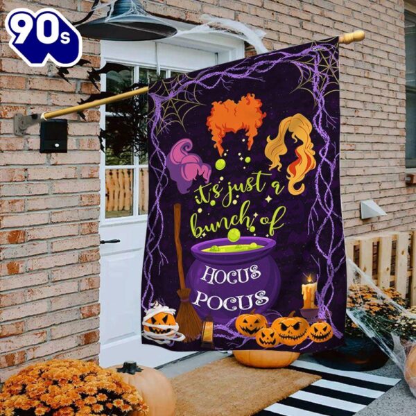 Halloween  It’s A Bunch Of Hocus Pocus Witch Pumpkin Halloween Flag, Halloween Garden Flags