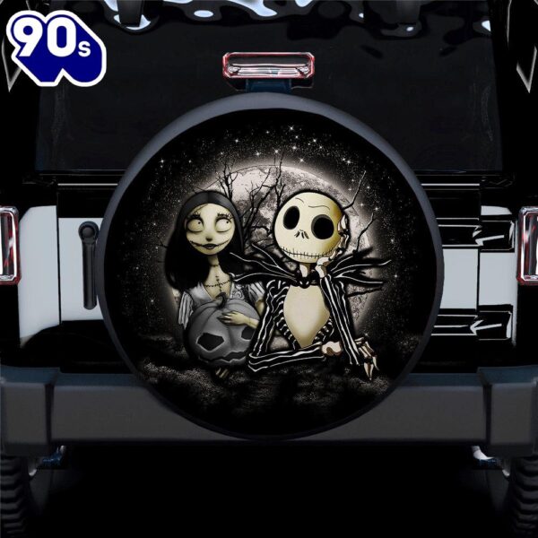 Jack And Sally Moonlight Nightmare Before Christmas Car Spare Tire Covers Gift For Campers  Merry Christmas