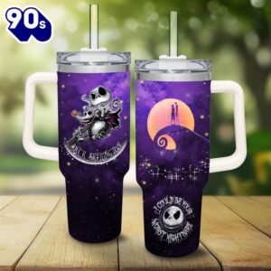 Jack And Sally The Nightmare Before Christmas Cartoon Custom Stanley Cup 40 Oz Tumbler With Handle