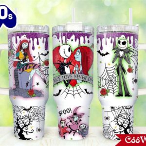 Jack And Sally The Nightmare Before Christmas Cartoon Custom Stanley Cup 40 Oz Tumbler With Handle