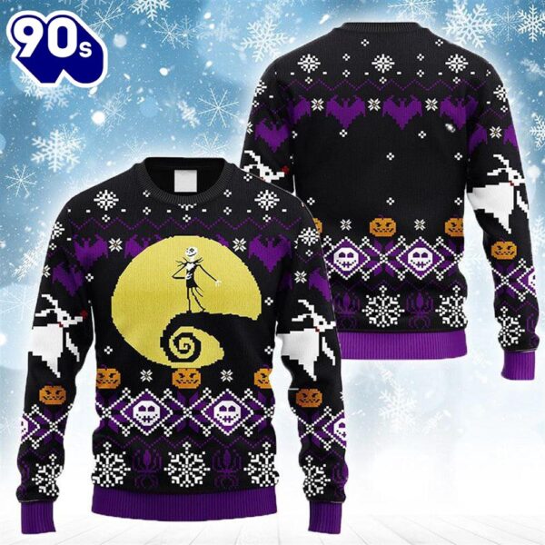 Merry Christmas Jack In The Nightmare Before Christmas Ugly Sweater