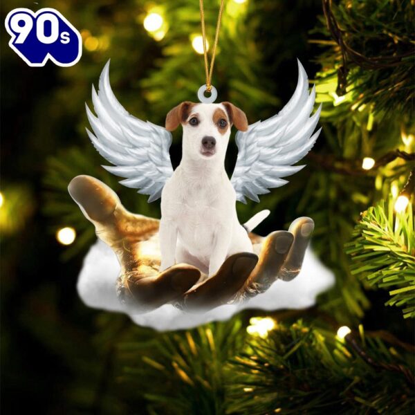 Jack Russell Terrier (2) On The Hands Of Jesus Ornament, Gift For Christmas