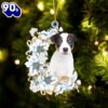 Jack Russell Terrier Flowers Moon Ornament, Gift For Christmas