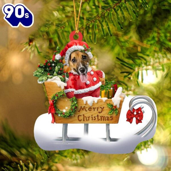 Jack Russell Terrier Merry Christmas Ornament, Gift For Christmas