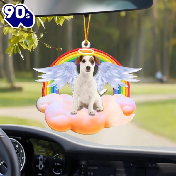 Jack Russell Terrier With Angel Wings Memorial Ornament, Gift For Christmas