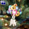 Jack Russell Terrier With Balloons Christmas Ornament, Gift For Christmas