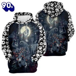 Merry Christmas  Jack Skellington And Sally Spooky Night Hoodie