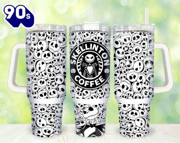 Jack Skellington Coffee The Nightmare Before Christmas Cartoon Custom Stanley Cup 40 Oz Tumbler With Handle