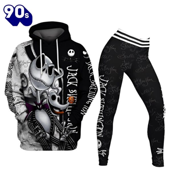 Jack Skellington Graphic Hoodie And Leggings Set