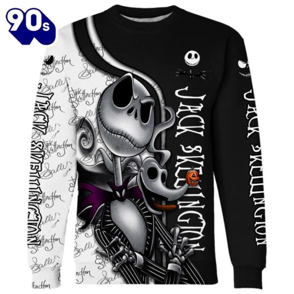 Jack Skellington Graphic Hoodie And Leggings Set