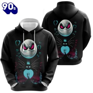 Merry Christmas  Jack Skellington Heart Hoodie