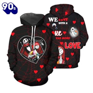 Jack Skellington Love Hoodie 3D…