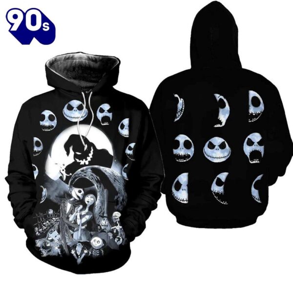 Merry Christmas  Jack Skellington Moon Hoodie