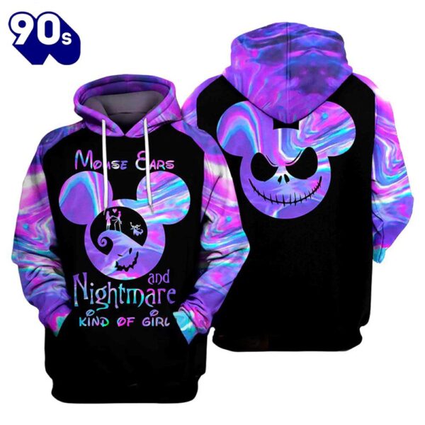 Merry Christmas  Jack Skellington Mouse Ears And Nightmare Kind Of Girl Hoodie & Zip Hoodie