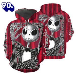 Jack Skellington Red Hoodie 3D…