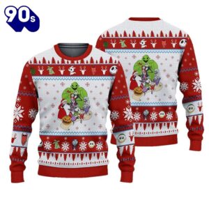 Merry Christmas Jack Skellington Sally And Boogie Christmas Ugly Sweater