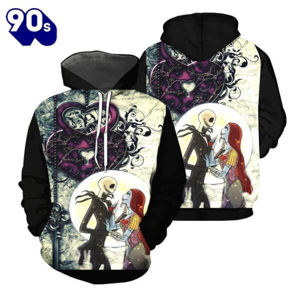 Jack Skellington & Sally Hoodie 3D All Over Printed Shirts For Men