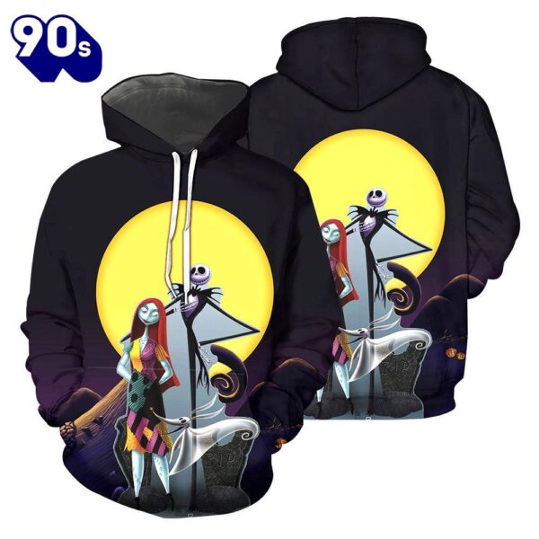 Jack Skellington & Sally Hoodie 3D All Over Printed Shirts For Men And Women