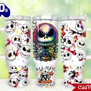 Jack Skellington The Nightmare Before Christmas Cartoon Custom Stanley Cup 40 Oz Tumbler With Handle 3