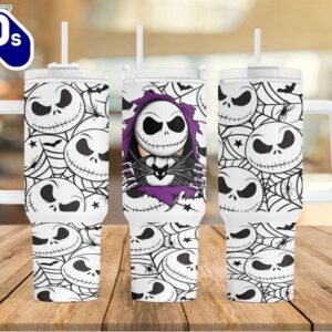 Jack Skellington The Nightmare Before Christmas Cartoon Custom Stanley Cup 40 Oz Tumbler With Handle