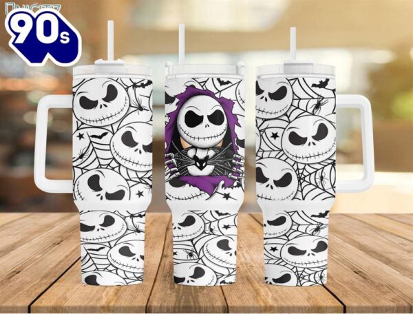 Jack Skellington The Nightmare Before Christmas Cartoon Custom Stanley Cup 40 Oz Tumbler With Handle