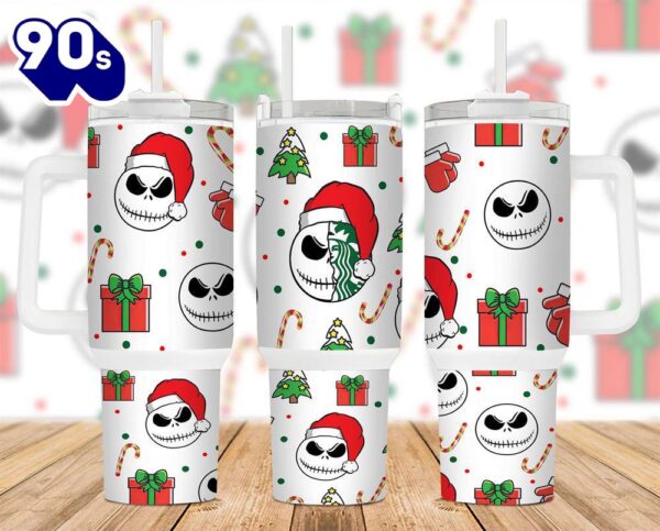 Jack Skellington The Nightmare Before Christmas Cartoon Custom Stanley Cup 40 Oz Tumbler With Handle 4