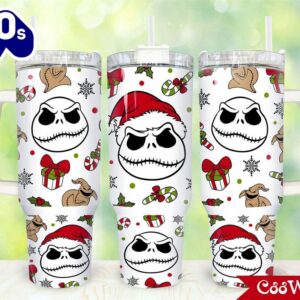 Jack Skellington The Nightmare Before Christmas Cartoon Custom Stanley Cup 40 Oz Tumbler With Handle