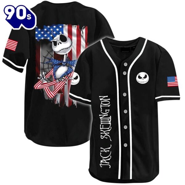 Jack Skellington United States Flag Baseball Jersey  Gift For Fans