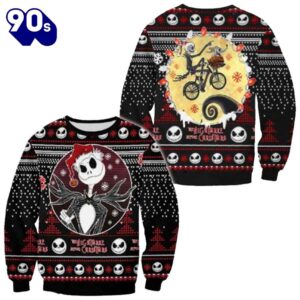 Merry Christmas Jack Skellington Zero Nightmare Before Christmas Ugly Sweater