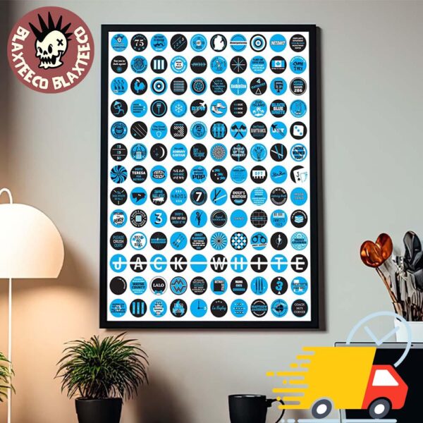 Jack White Detroit Michigan Masonic Temple Night 2 Poster In April 13 2025 130 Buttons Canvas