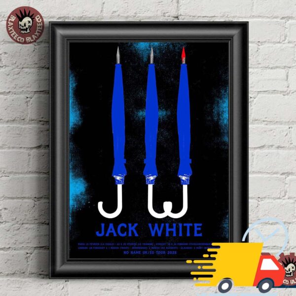 Jack White No Name UK And EU Tour 2025 Poster Umbrellas Art With Tour Dates Canvas