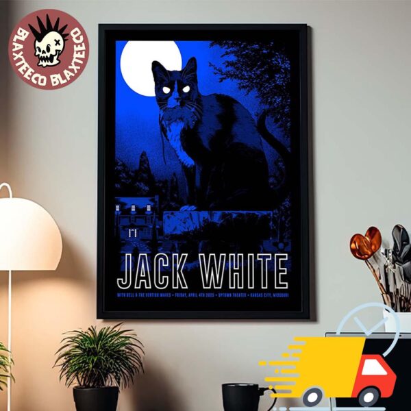 Jack White Poster For Tonight Show In Kansas City Missouri At Uptown Theater On April 4th 2025 The Cat I Think I Smell a Rat Canvas