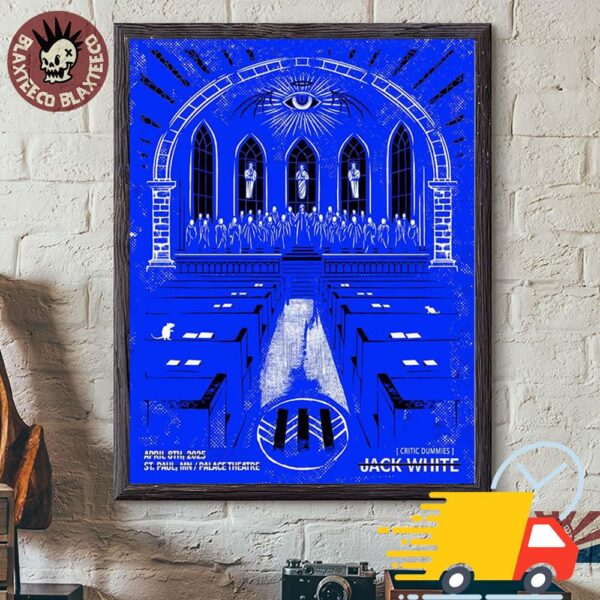 Jack White St Paul Minnesota Night 2 Poster At Palace Theatre On April 8 2025 With Critic Dummies Canvas