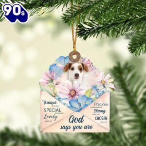 Jack-Russell-Terrier God Says You Ornament, Gift For Christmas