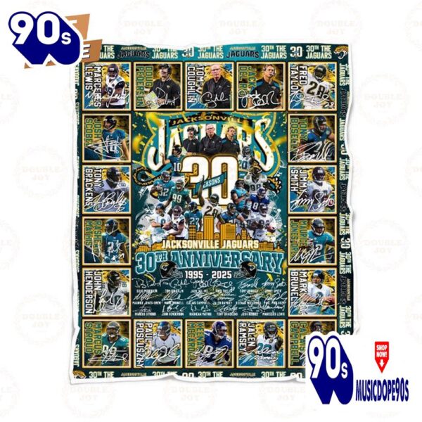 Jacksonville Jaguars 30th Anniversary 1995 – 2025 Fleece Blanket