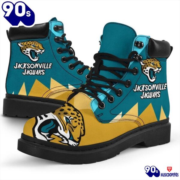 Jacksonville Jaguars All Season Boots  Casual Shoes  Vegan Leather Custom Boot Shoes