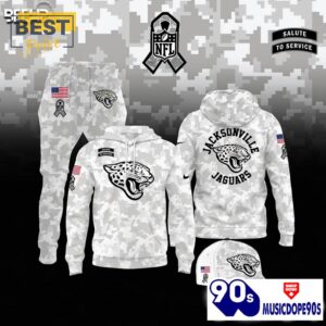 Jacksonville Jaguars Camo 2024 Salute to Service Hoodie, Jogger, Cap