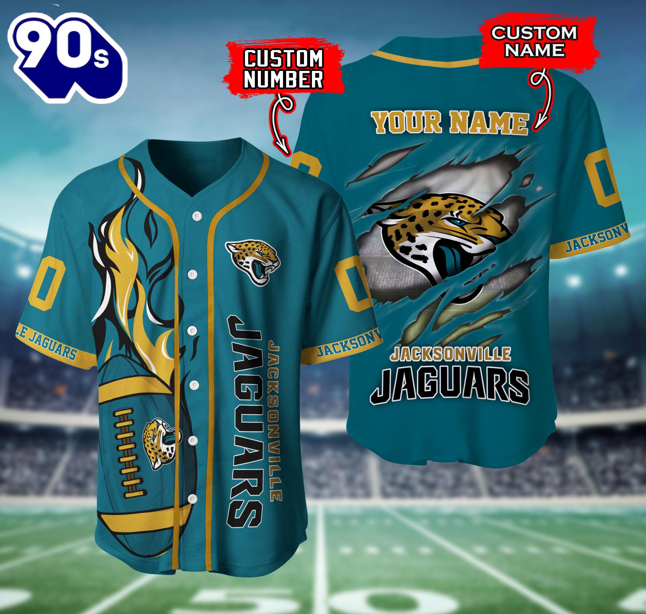 Jacksonville Jaguars NFL 3D Personalized Baseball Shirt For Fans Jacksonville Jaguars NFL 3D Personalized Baseball Shirt For Fans