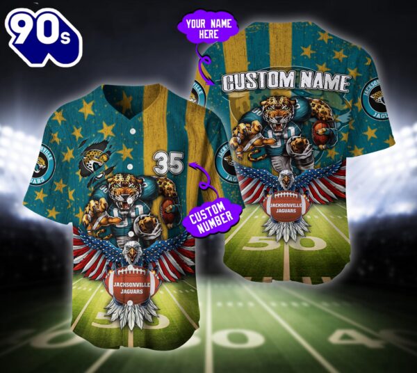 Jacksonville Jaguars NFL Baseball Jersey Custom Shirt For Fans