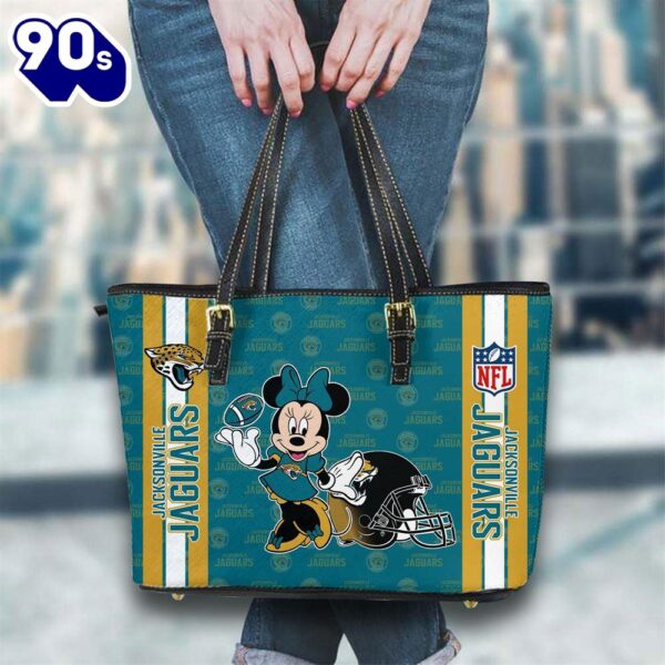 Jacksonville Jaguars NFL Minnie Women Leather Tote Bag