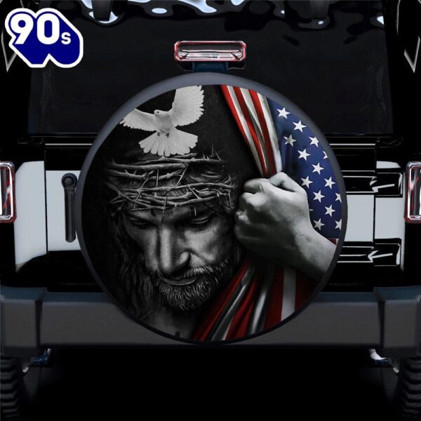 Jesus American Usa Flag Car Spare Tire Covers – Gift For Campers Car Decor