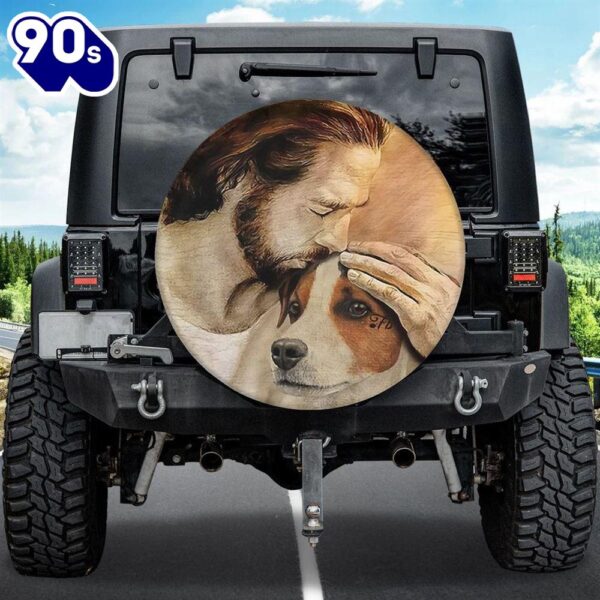 Jesus And Beagle Spare Tire Covers – Beagle Wheel Cover – Jesus Believer – Christian Gift Car Decor