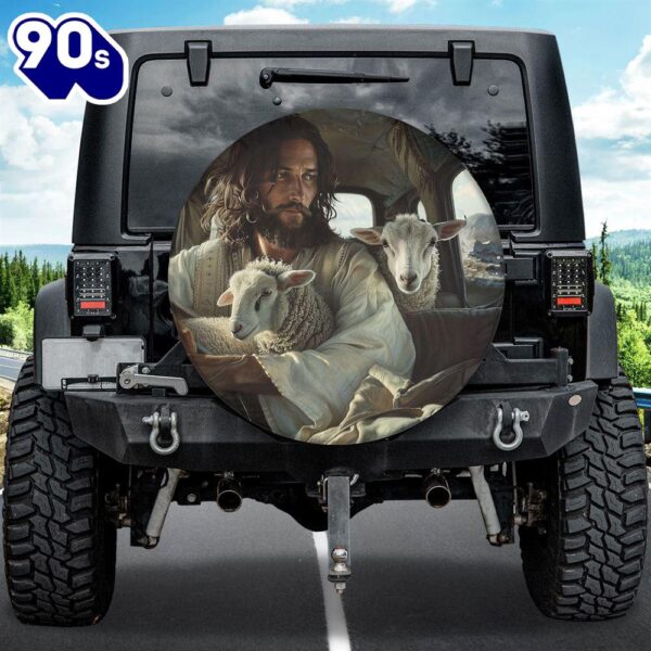 Jesus And Lamb Of God Spare Tire Cover – Christian Tire Cover Car Decor