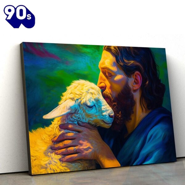 Jesus And Lamb Van Gogh Artwork High Contrast Classic Jesus Canvas Pictures  , Christian Gifts Christmas